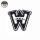 W Shape Felt Embroidered Sports Patches Sew On 12 * 12.5CM Size For Jackets