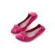 high quality hot pink sheepskin girl students shoes women designer shoes foldable flat shoes pointed ballet shoes BS-16
