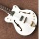 New style,China Custom Jazz white F hollow body electric guitar,Rosewood fingerboard,vibrato system