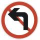No right or left turn sign