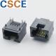 LCP RJ45 90 Degree Adapter Single Port Black Housing Color For Printed Circuit Board