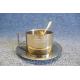 Restaurant Stainless Steel 200ml Full Set Coffee Mug And Saucer With Plate
