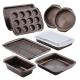 Nonstick Bakeware 10-Piece Bakeware Set Chocolate Brown