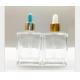 30ml 50ml Rectangular Essential Oil Bottles Glass Dropper Bottle With Gold Shinny Collar OEM