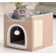 Warming 2 In 1 Cat Bed Foldable Cave Shape High Elastic Foam Pet Cat Bed