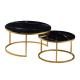 Height Adjustable Round Living Room Coffee Table 80*80*75cm With Metal Frame