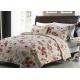 White Quilted Bedspreads And Coverlets 3pcs Printed Machine Quilting