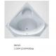 Corner Acrylic Drop-in Bathtub  Anti - Skid Easier Cleaning 1400*1400*400mm
