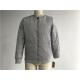 Grey Quilted Mens Polyester Bomber Jacket With Rib Detail Plastic Zip Through Tw77570