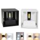 Aluminum Up And Down Lighting Double Heads Dimmable Wall Light Round Square
