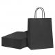 Exhibition Custom Black Kraft Paper Bags With Your Own Logo at and Hand Length Handle