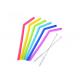 Eco - Friendly Silicone Household Products , Bended Reusable Smoothie Straws 6 Pcs