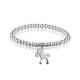 5mm Sterling Silver Beads Bracelet with 925 Silver Horse Charm 6.5 inches (B120704)