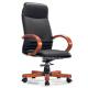 modern high back genuine leather wood arm manager office chair furniture