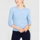 WOMEN'S 60% cotton/20% viscose/15% nylon/5% cashmere LONG SLEEVE CREW NECK PULLOVER KNITTED SWEATER
