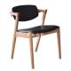 For Home Hotel Furniture Black Leather Wooden Wood Chair Restaurant Dining