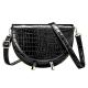 Womens Small Black Pu Leather Saddle Bag Handbags Crossbody
