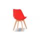 Matte Plastic Dining Chairs With Wooden Legs Scratch Resistant