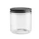 Clear Mini Cookie Glass Canister Jar With Black Airtight Lids