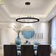 Round LED Modern Ring Light Luxury Atmosphere Living Room Crystal Lamp