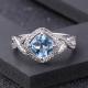 Cushion Lab Diamond Jewelry Lab Created Blue Diamond Engagement Rings