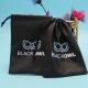 Black PU leather drawstring bags 12x17cm for jewelry package