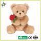 9.45 Inches Plush Teddy Bear holding rose with soft tan fur CE certificate