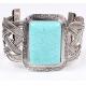 Classic retro alloy jewelry turquoise jewelry bracelet opening half