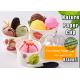 Green / White Disposable Ice Cream Bowls PE Coated With Wavy Pattern