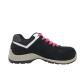 Logo Stitched Ladies Safety Shoes Foam Counter With Bright Color Lace