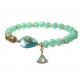 Pearl Turquoise Pastel Stretchy Crystal Bracelets with Glass Glazed Beads String