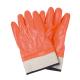 Industrial Fluorescent Orange PVC Fully Coated Safety Working Gloves with Foam Lining