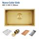 Gold Brushed Coloured Stainless Steel Sink 32 1/4  Undermount Kitchen Sink 82x45