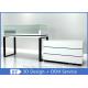 White Jewelry Display Cases , Retail Glass Wooden Jewellery Display Cabinets