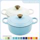 4L Enameled Cast Iron Casserole Easy Lifting Foldable Wooden Handle