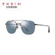 Unisex Metal Frame Polarized Sunglasses Square Grey Blue TAC Lens Silver