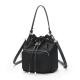 18cm 22cm Ladies Black Cross Body Bag Lace Up Nylon Shoulder Handbag