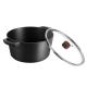 Aluminum Alloy Black Soup Pot 4L Milk Heating Pot 1.4kg Oven Safe