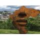 Outdoor Rusty Corten Steel Face Sculpture For Landscape