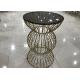 Metallic Texture 50cm 73cm Wrought Iron Glass Coffee Table