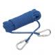 Nylon Static Rock Climbing Safety Rope 100ft High Strength With Hook System