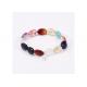 colorful agate drop Stone Beaded Bracelets with stainless steel pendant