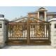 Villa Electroplated Cast Iron Gates / Courtyard Metal Driveway Gates