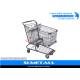 Wire Metal Supermarket Shopping Cart / 4 Wheel Shopping Trolley Chrome Plated