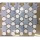 Paper White mix Argentina Blue Water Jet White and Blue Marble Mosaic Tile for Wall