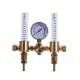 Brass Dual Output Argon Gas Regulator Flow Meter with CGA580 Inlet and 5/8 Outlet
