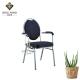 Modern Stacking Banquet Chairs With Arm Iron Frame Fabric Seat
