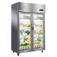 SS304 110V Glass Door Refrigerator Freezer , Multipurpose Double Fridge Freezer