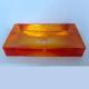 Amber Color Glazed Glass Wash Basin Tap Hole Free Glass Vessel Sinks