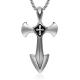Gothic Fashion Men's Necklace 925 Silver Plated Titanium Stainless Steel Cross Sword Pedant (SP081)